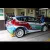 Ford Fiesta WRC podczas wymiany oleju w naszym warsztacie